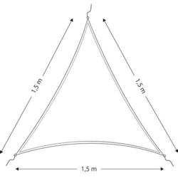 Cockpit solsejl/presenning trekantet 3 x 3 x 3m
