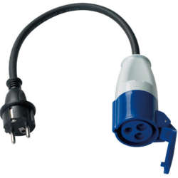 Cee 220v hun til almindelig hun - 0.50m kabel 2.5mm2