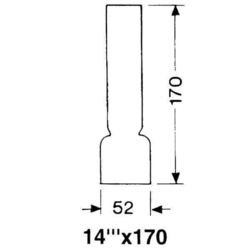 Dhr lampeglas 14 x 170mm