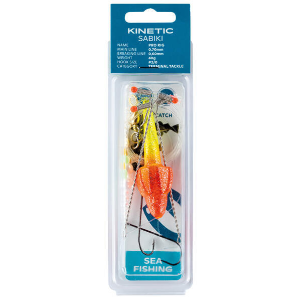 Kinetic sabiki pro fladfisk 60g gul/rød