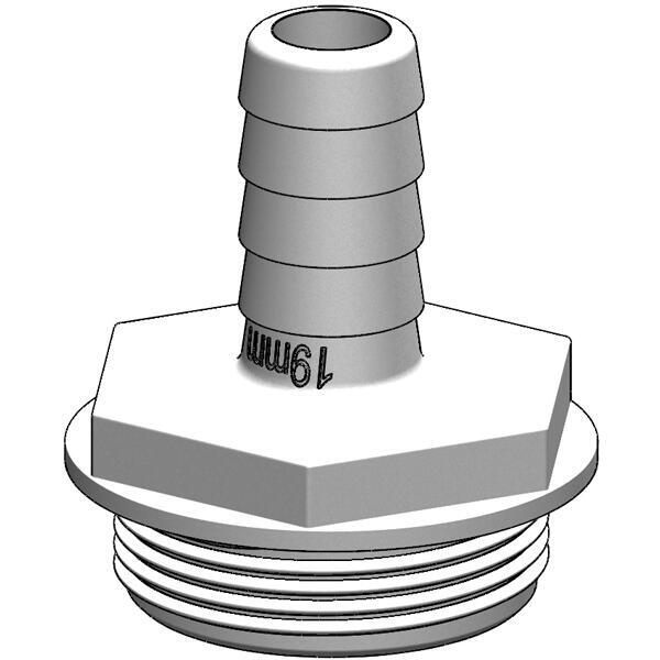 Trudesign slangestuds 1 1/2" 38mm hvid, til y-ventil