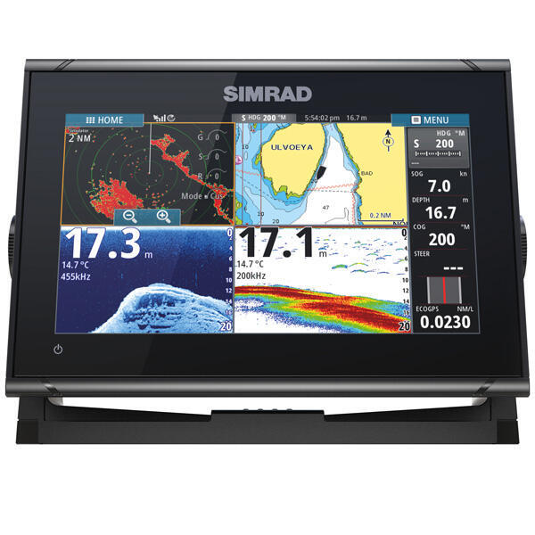Simrad go9 xse, med 83/200 & 455/800 hdi hæk transducer