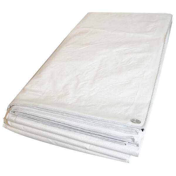 Presenning super tarp standard 160g/m2 hvid 5 x 8 meter