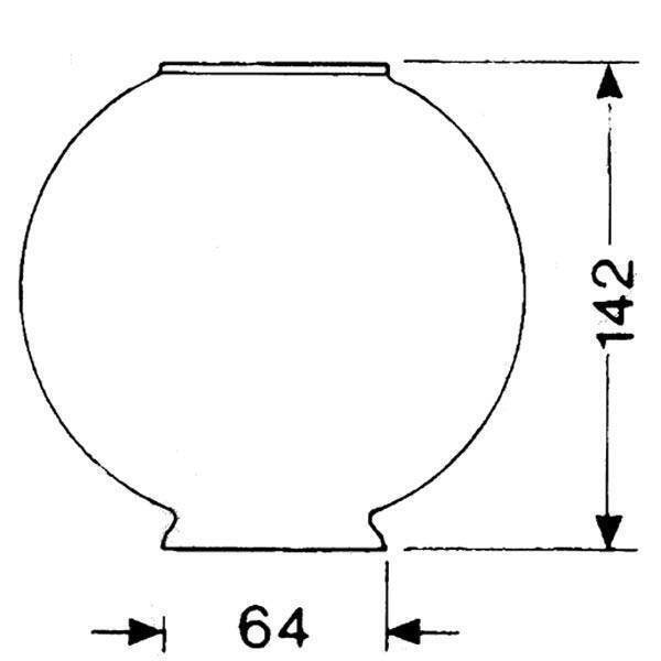 Dhr lampeglas 64mm x 142mm