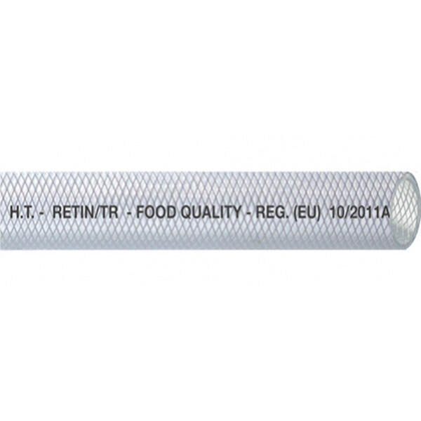 Klar pvc slange krydsvæv food quality 50mm 1m