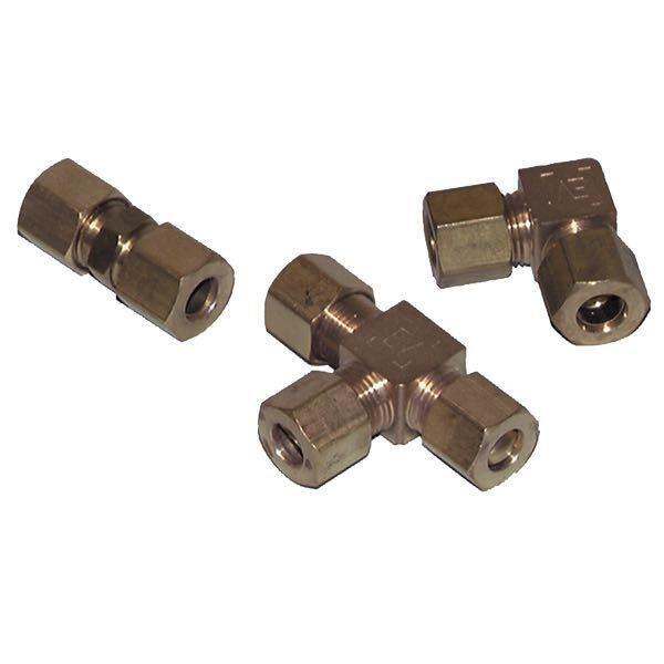 Union t-stykke messing til 8mm rør